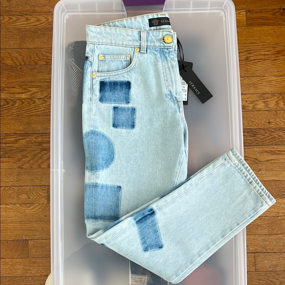 Versace Light Blue Jeans with Dark Blue Accents